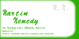 martin nemedy business card