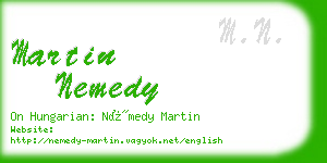 martin nemedy business card